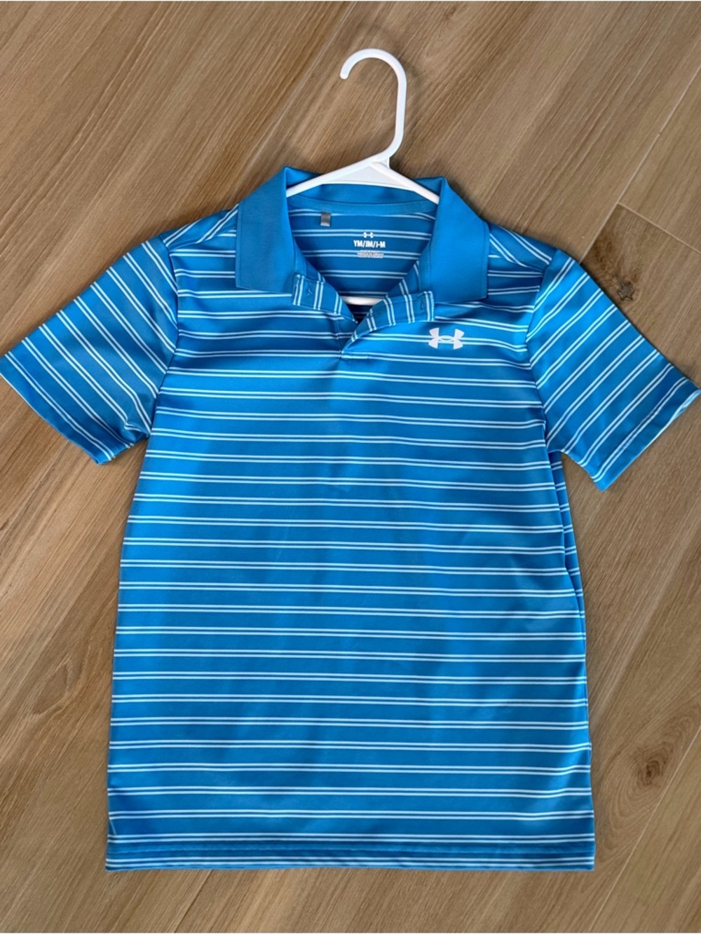 Under Armour Boys' Bright Blue Striped Performance Polo